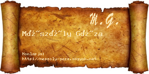 Mészöly Géza névjegykártya
