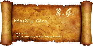 Mészöly Géza névjegykártya