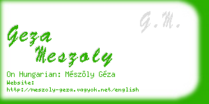 geza meszoly business card