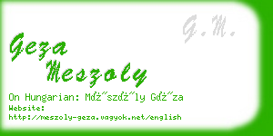 geza meszoly business card